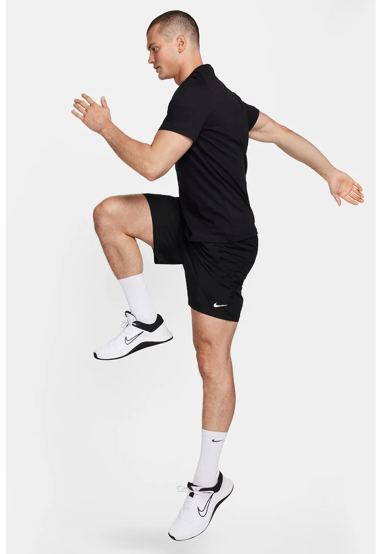 Pantaloni scurti cu talie medie si snur pentru baseball, Negru