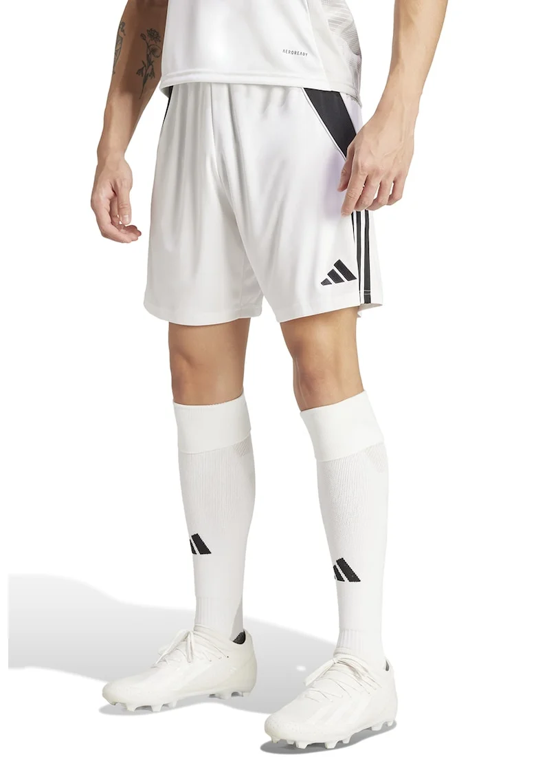 Pantaloni scurti pentru fotbal TIRO 24, Negru/Alb optic