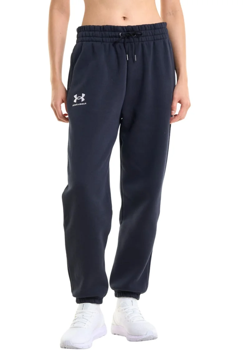 Pantaloni de trening, pentru fitness Essential, Alb/Negru