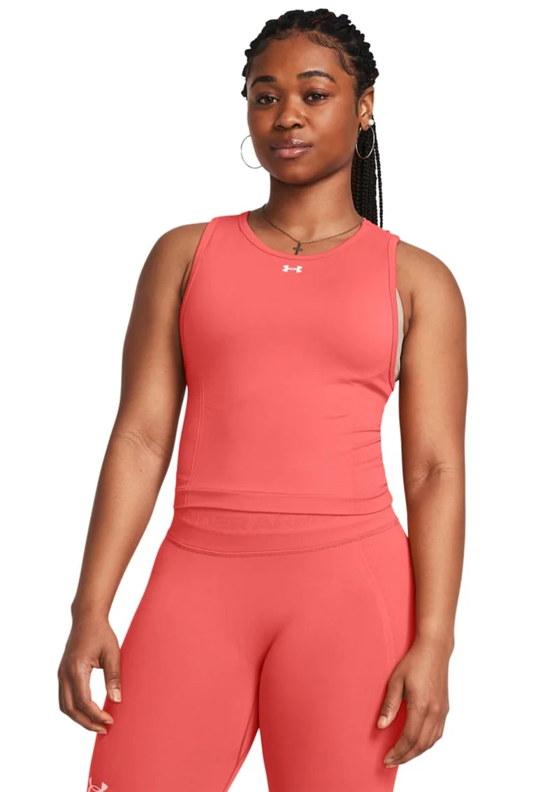 Top crop fara cusaturi pentru antrenament Train, Coral