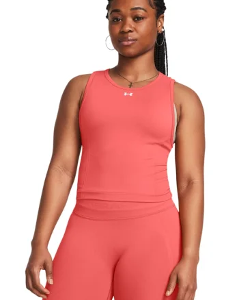 Top crop fara cusaturi pentru antrenament Train, Coral