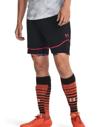 Pantaloni scurti pentru fotbal Challenger Pro, Rosu/Negru