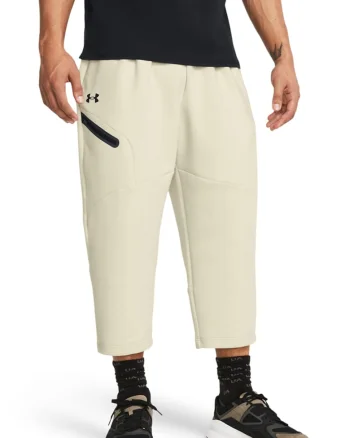Pantaloni crop pentru antrenament, Negru/Alb murdar