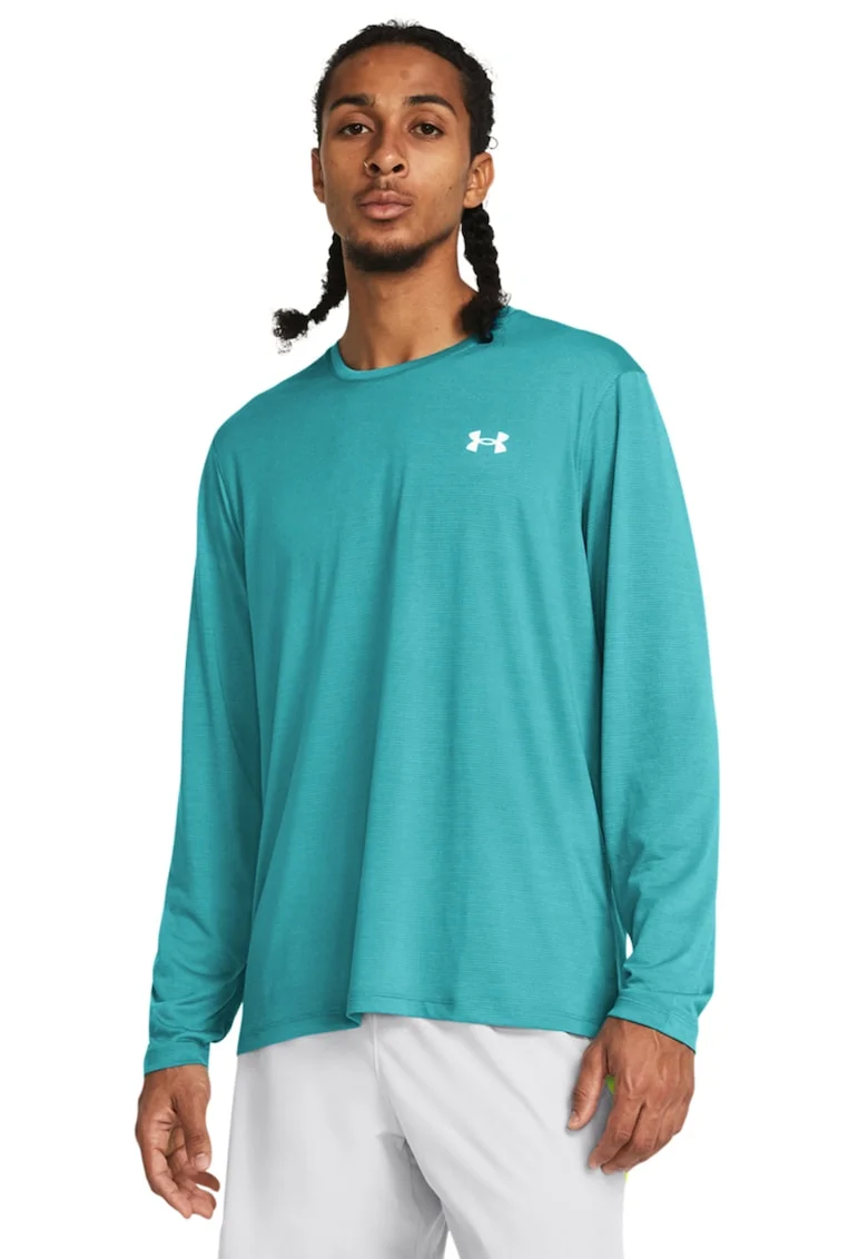 Bluza cambrata pentru alergare Launch, Gri deschis/Verde persan