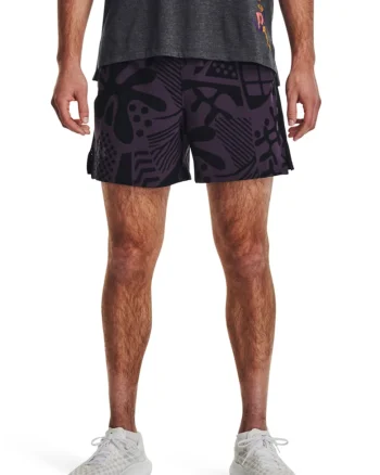 Pantaloni scurti cu snur interior de ajustare pentru alergare Run In Peace, Negru/Violet