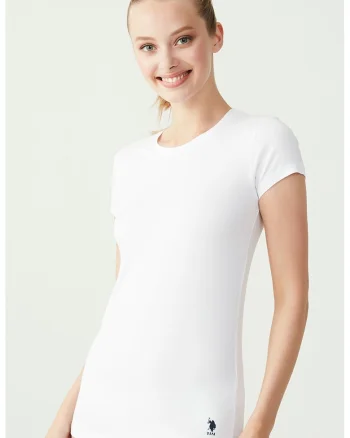 Tricou de casa din amestec de bumbac si modal, Alb