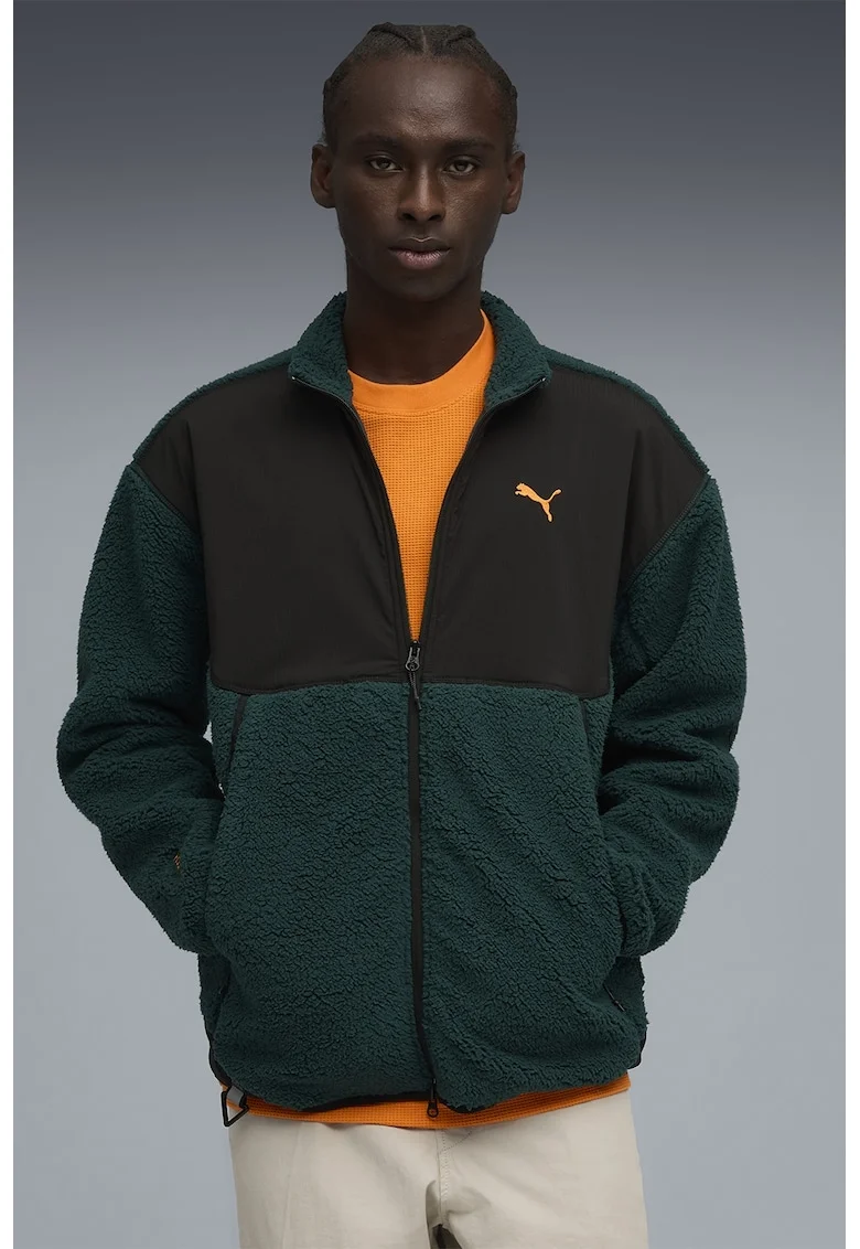 Jacheta relaxed fit Soft Tech, Negru/Portocaliu