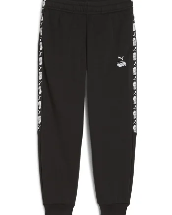 Pantaloni de trening cu logo, Alb/Negru