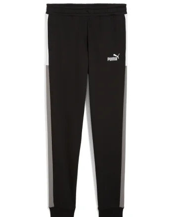 Pantaloni de trening din amestec de bumbac cu banda elastica in talie, Alb/Negru/Maro taupe deschis