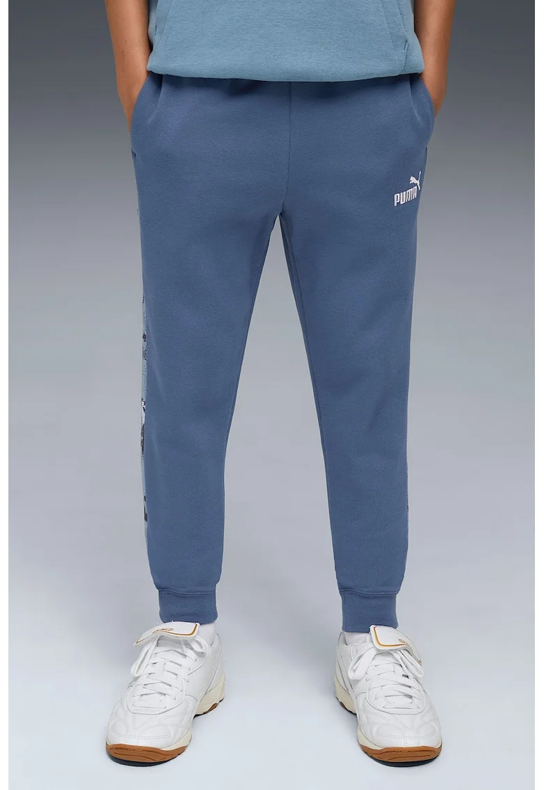 Pantaloni de trening Essentials Camo, Albastru pastel/Albastru inchis/Alb optic