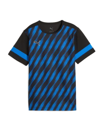 Tricou cu model, pentru fotbal, Negru/Albastru royal