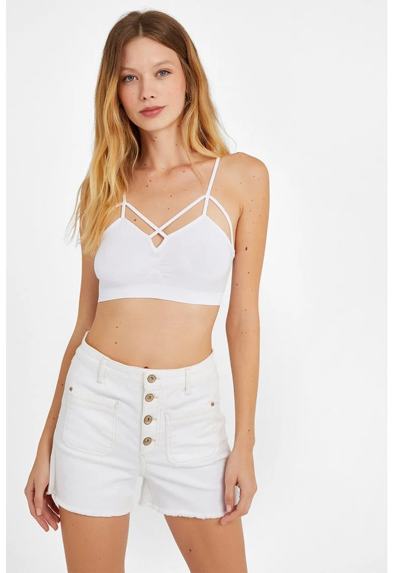 Top crop uni, Alb optic
