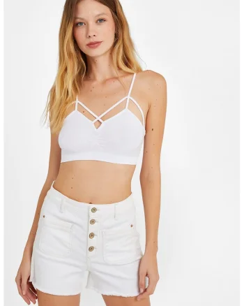 Top crop uni, Alb optic