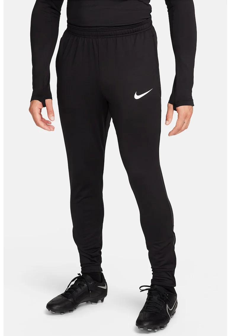 Pantaloni slim fit pentru fotbal Strike, Alb/Negru