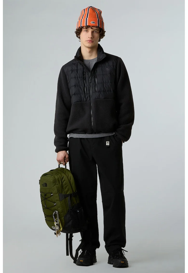 Jacheta usoara cu garnituri din material fleece Hybrid, Negru