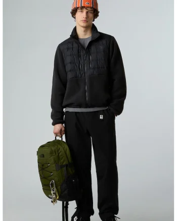 Jacheta usoara cu garnituri din material fleece Hybrid, Negru