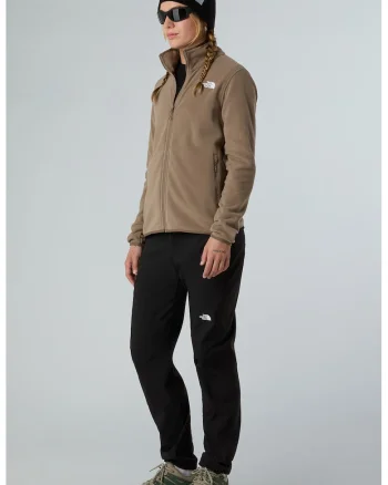 Bluza de trening cu fermoar pentru trekking Glacier, Maro taupe