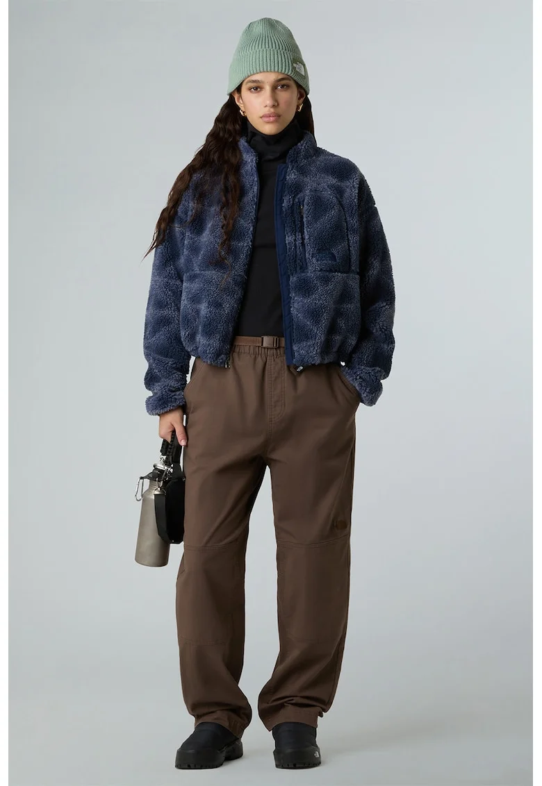 Geaca din material fleece cu imprimeu Extreme Pile, Bleumarin