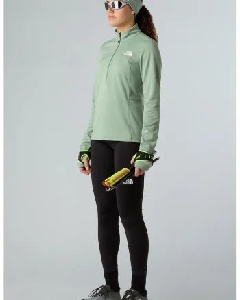 Bluza cu fermoar scurt pentru alergare pe teren accidentat Winter Warm Pro, Verde deschis