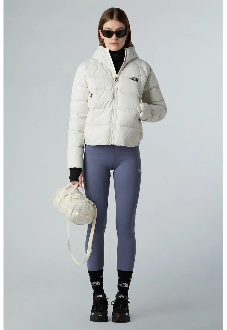 Jacheta crop cu umplutura de puf Hyalite, Alb