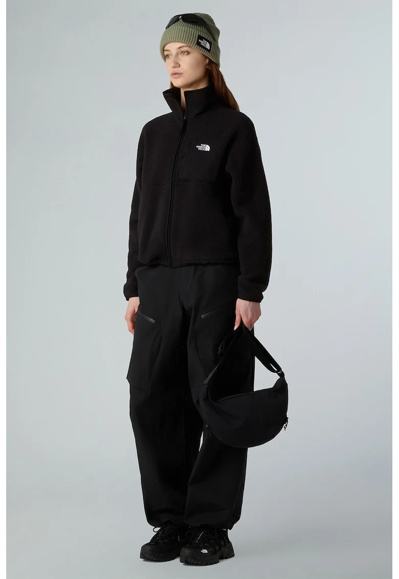 Bluza din material fleece pentru drumetii Yumiori Off-Peak, Negru