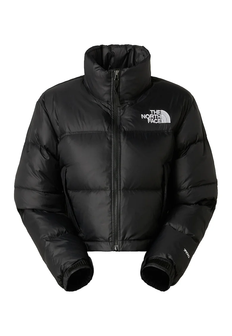 Geaca crop cu umpltura de puf Nuptse, Negru/Negru stins