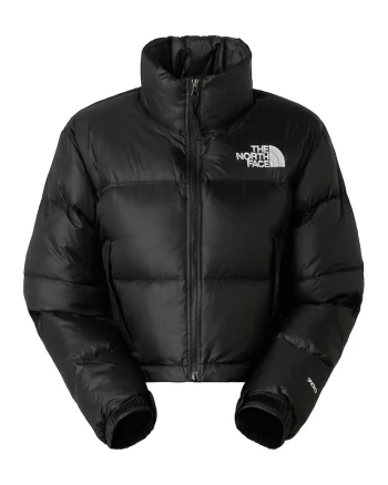Geaca crop cu umpltura de puf Nuptse, Negru/Negru stins