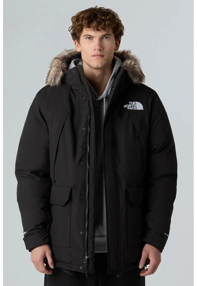 Geaca parka cu gluga, Negru
