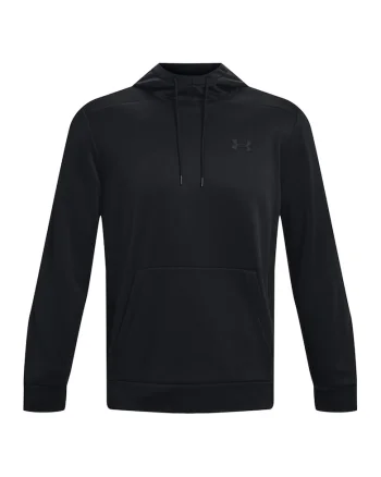 Hanorac din fleece cu logo pentru fitness, Negru