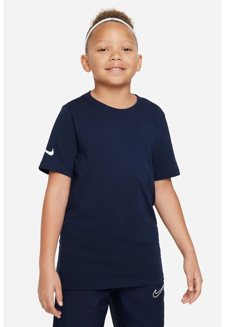 Tricou din bumbac pentru fotbal, Bleumarin