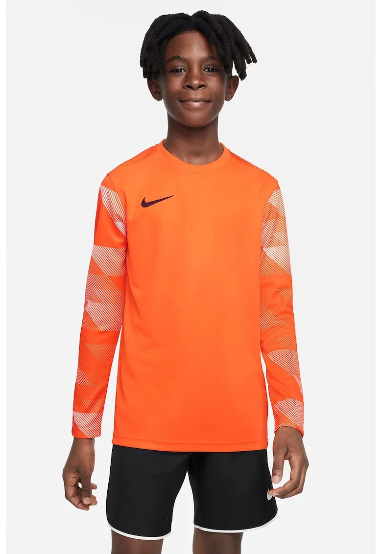 Bluza cu tehnologie Dri-Fit pentru fotbal, Alb/Portocaliu deschis