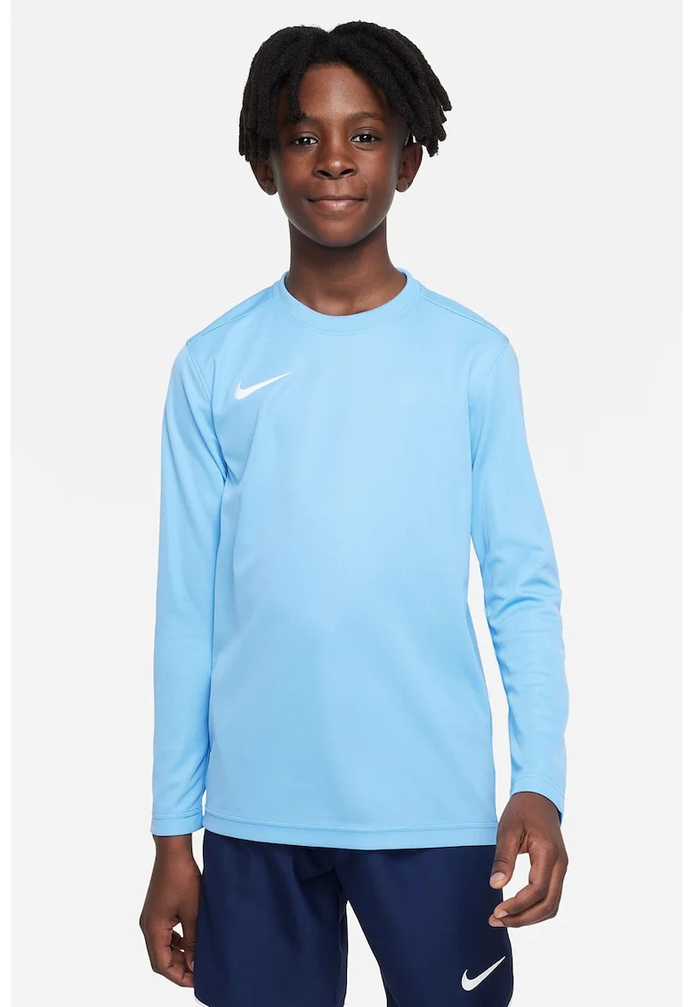 Bluza cu logo si tehnologie Dri-Fit pentru fotbal, Albastru pastel