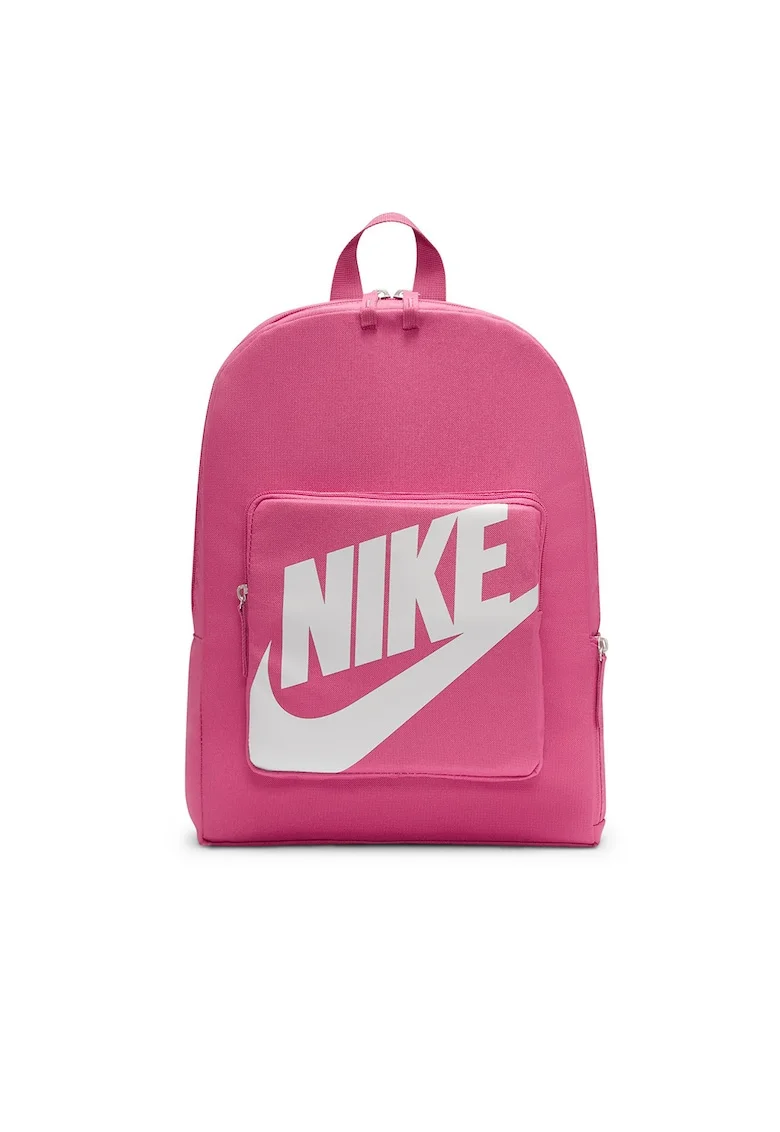 Rucsac cu buzunar frontal cu fermoar, Alb/Fucsia