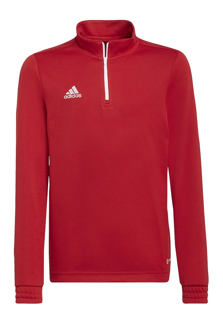 Bluza cu fermoar scurt, pentru fotbal Entrada 22, Rosu