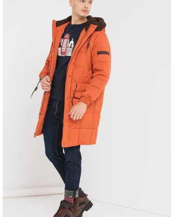 Geaca cu vatelina si gluga Jaden, Portocaliu mandarina