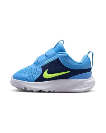 Pantofi Star Runner 5 din material textil cu velcro, pentru alergare, Verde lime/Albastru deschis/Bleumarin