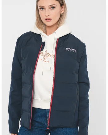 Pepe Jeans London, Jacheta unisex cu logo discret, Bleumarin