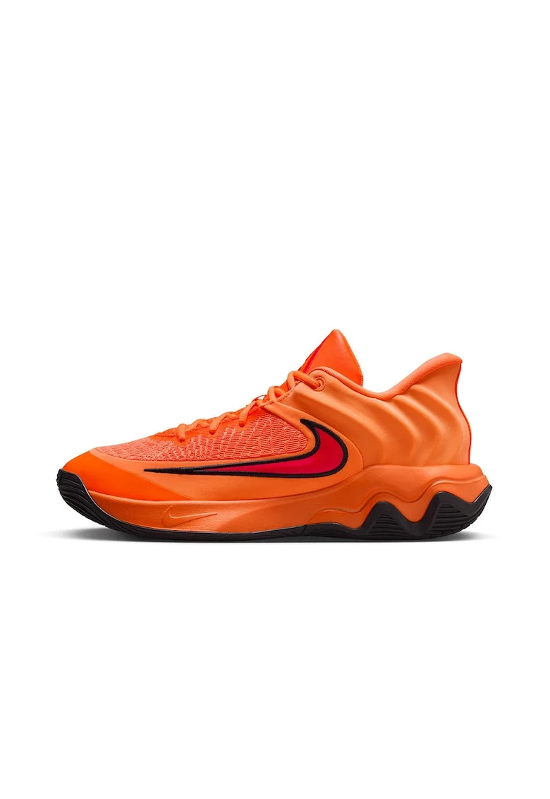 Pantofi Giannis Immortality 4 cu logo contrastant, pentru baschet, Rosu/Portocaliu mandarina