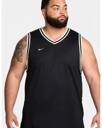 Tricou fara maneci cu decolteu in V pentru baschet, Alb/Negru