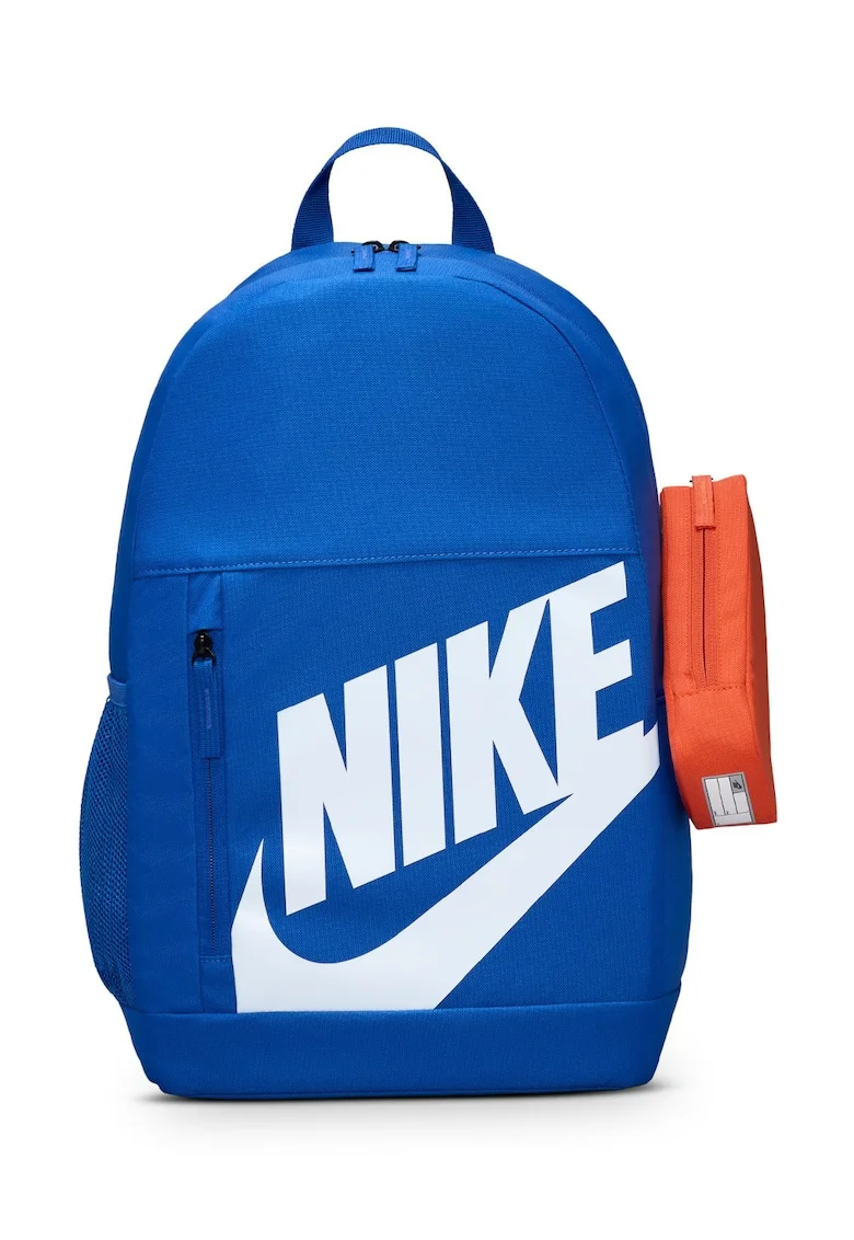 Rucsac cu imprimeu logo si penar detasabil - 20 L, Alb/Albastru royal