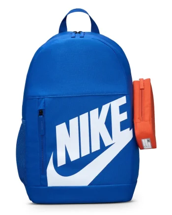 Rucsac cu imprimeu logo si penar detasabil - 20 L, Alb/Albastru royal