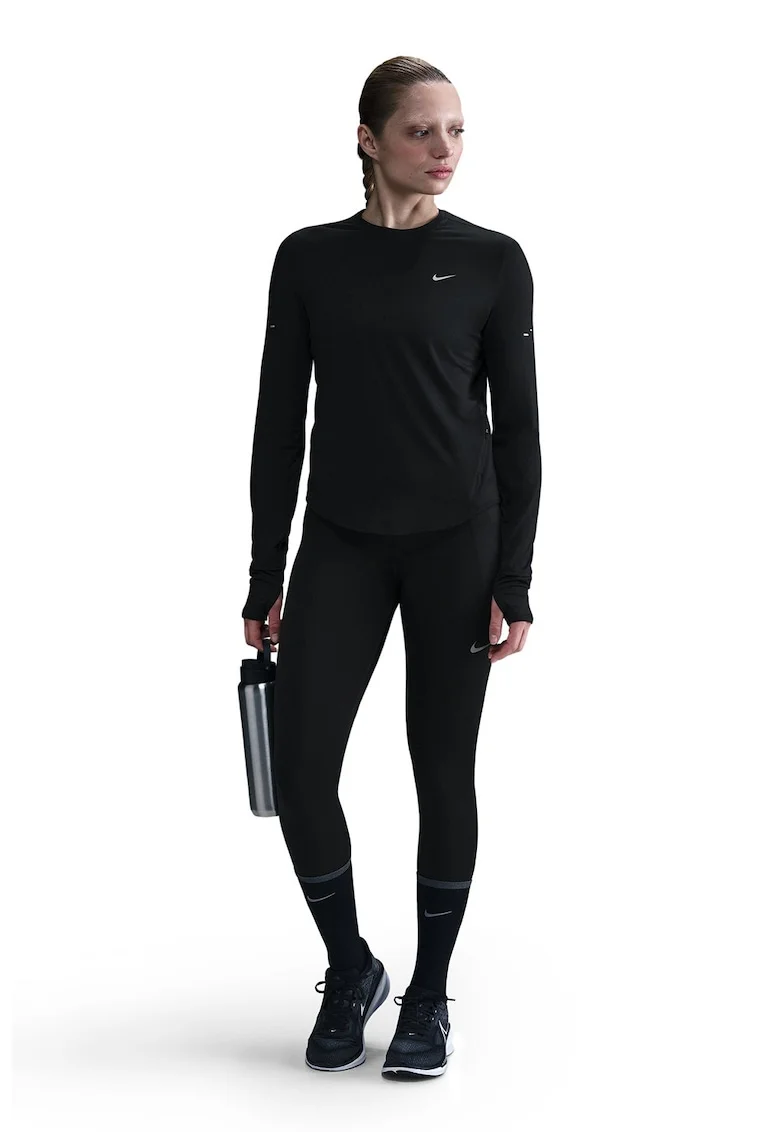 Bluza cu tehnologie Dri-Fit, pentru alergare, Negru