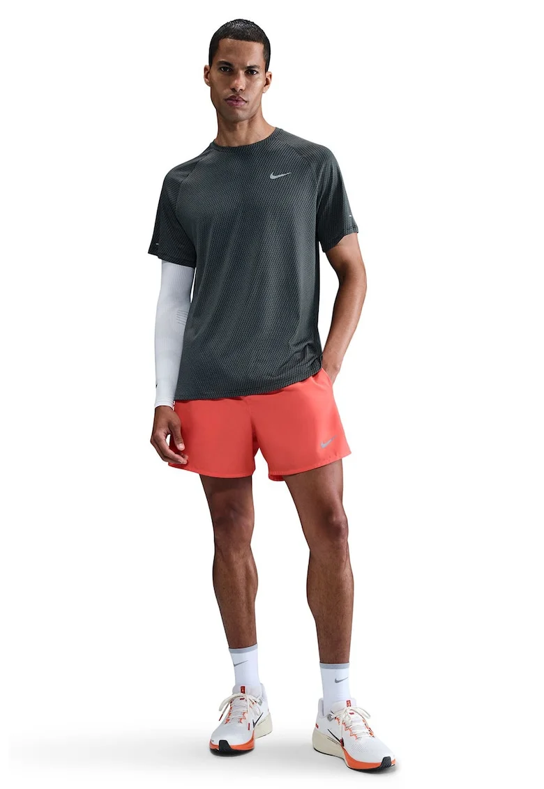 Tricou cu maneci raglan, pentru alergare Stride, Alb/Gri cenusiu