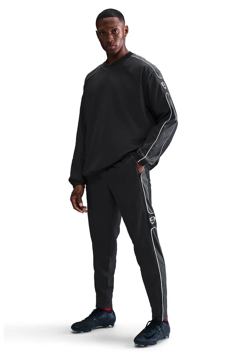 Pantaloni cu buzunare laterale, pentru fotbal, Negru/Gri inchis