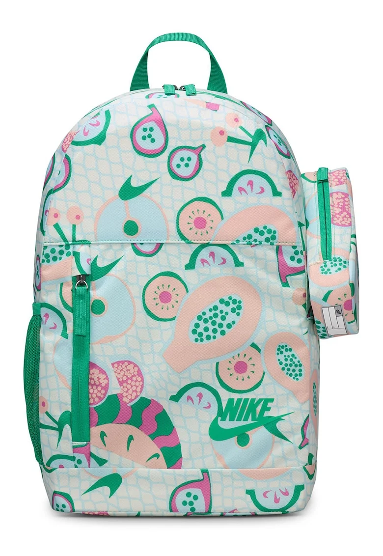 Rucsac cu penar detasabil si model, Verde/Verde deschis/Roz