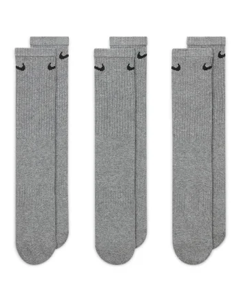 Set de sosete unisex cu tehnologie Dri-Fit pentru antrenament Everyday Cushion - 3 perechi, Negru/Gri melange