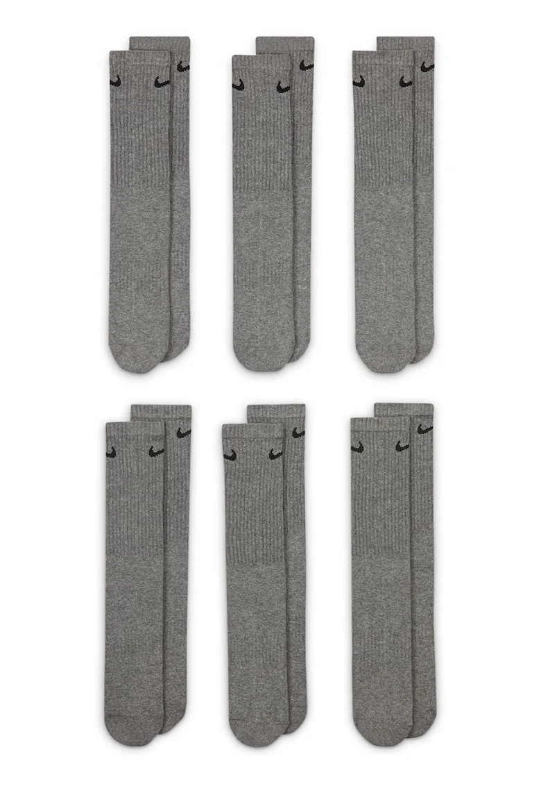 Set de sosete lungi pentru antrenament Everyday - 6 perechi, Negru/Gri melange