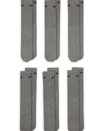 Set de sosete lungi pentru antrenament Everyday - 6 perechi, Negru/Gri melange