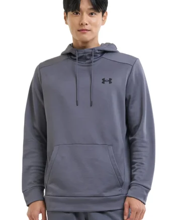 Hanorac din fleece cu logo pentru fitness, Gri inchis
