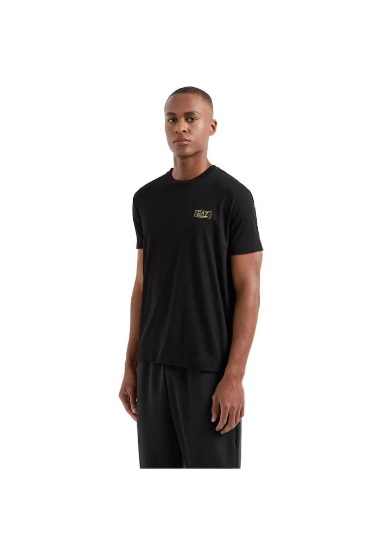 Tricou  EA7 Gold Label Small Logo, AF10170-7M000021-UC001 35269, Auriu/Negru